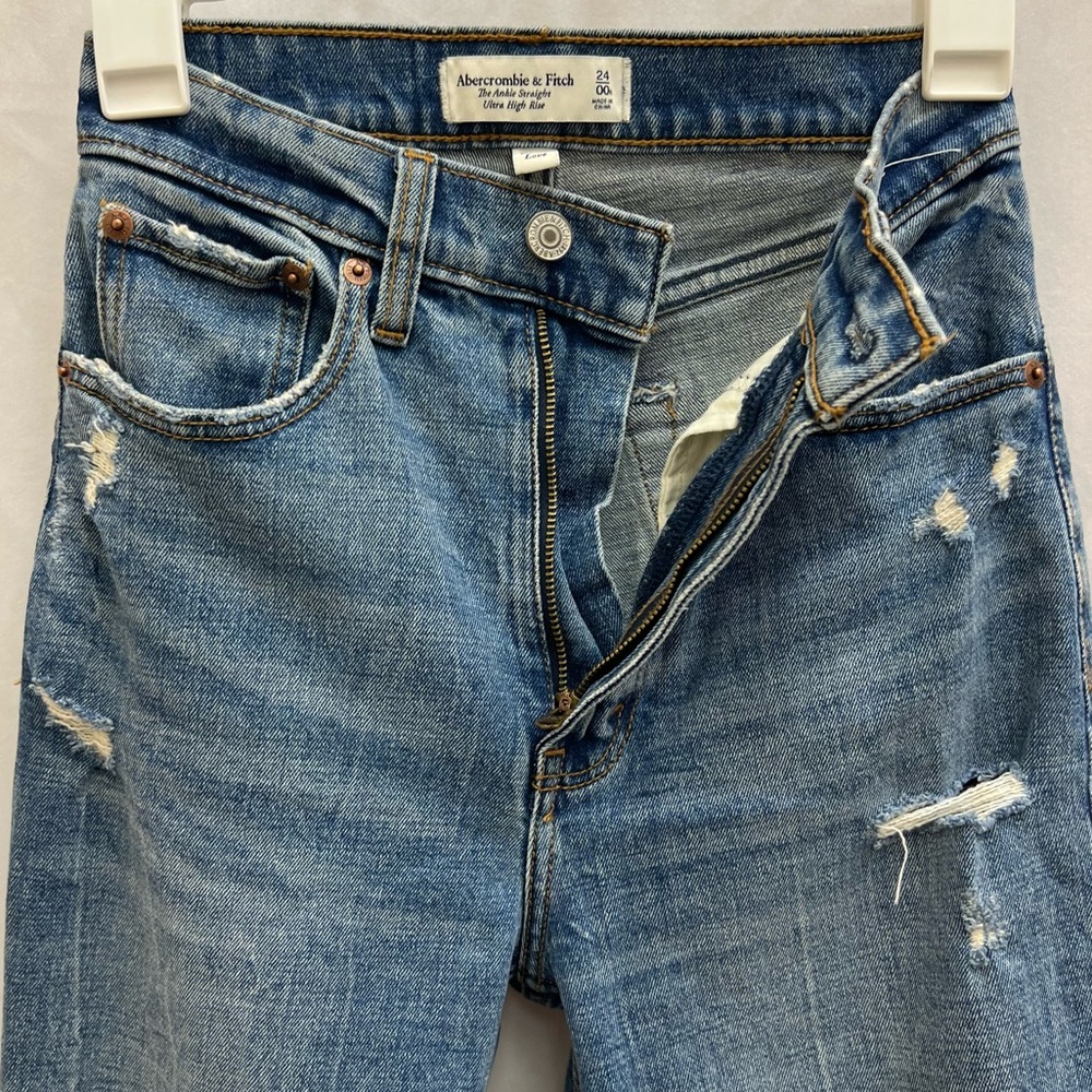 Abercrombie & Fitch The Ankle Straight Ultra High Rise Curve Love Size 24 Jeans - Picture 5 of 9
